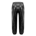 thumbnail image 2 of JanJean Girl's Jazz Hip Hip Pants Metallic Elastic Waist Jogger Pants Shiny Jazz Disco Street Dance Trousers Streetwear Black 16, 2 of 7