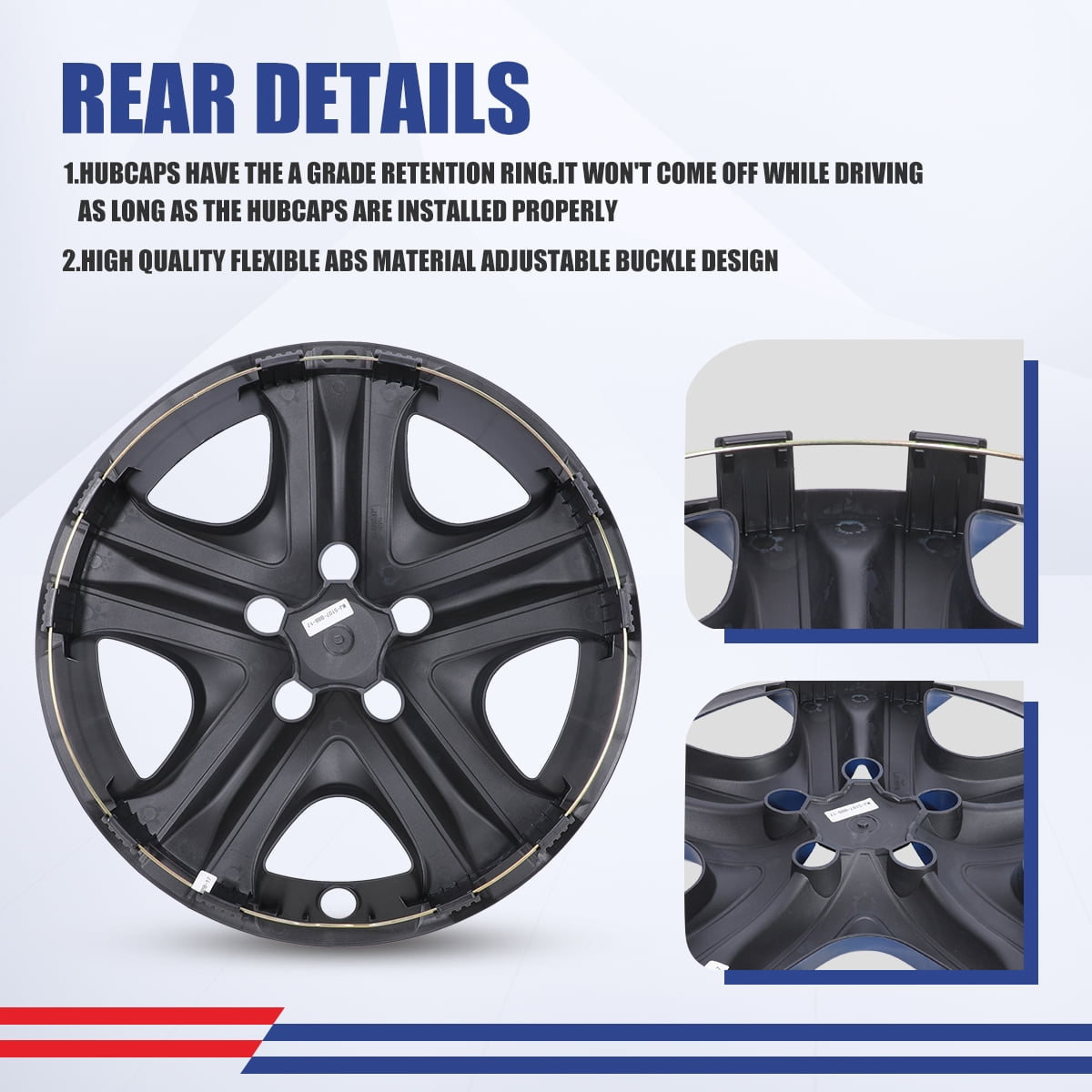 (Set of 4) 17 inch Hubcaps Wheel Rims Cover for 2013-2018 Toyota Rav4，Not Fit for Winter Wheel Rims,Black Lacquer & Blue Lacquer