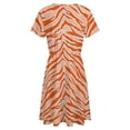 thumbnail image 5 of Tiger Print - Orange Sundress Short Sleeve Dress Summer Women Clothes Dress for Women Dresses, 5 of 7