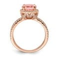 thumbnail image 2 of Primal Silver Sterling Silver Rose-tone Pink Center Nano Crystal and CZ Square Ring, 2 of 7