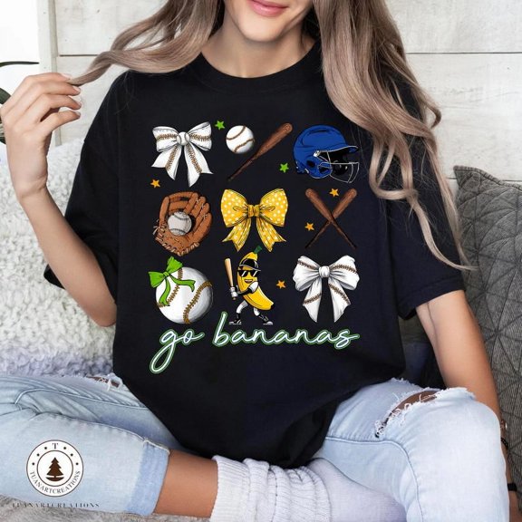 Let's Go Bananas Baseball Shirt, Funny Banana Playing Baseball Shirt, Cute Banana Sports Shirt, Funny Banana Shirt, Game Day Shirt BTO19
