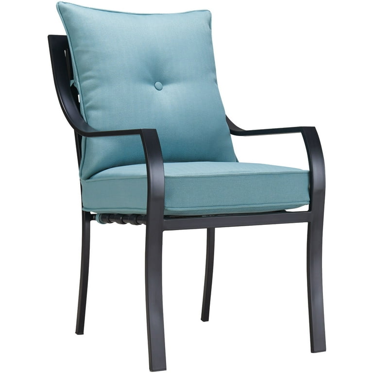 Hanover Lavallette 7 Piece Dining Set in Ocean Blue with 4 Chairs