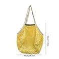 thumbnail image 3 of Lined Mesh Shopping Bag, Colorful Beach Tote, Heavy Duty Handheld Grocery Bag for Daily Use, Foldable Market Tote, Reusable Produce Bag for Shopping​, Yellow, 3 of 7
