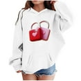 thumbnail image 2 of Girls Cute Heart Lock Print Hoodie White Valentine's Day Kids Pullover Soft Sweatshirt 3-14 Years,Size 11-12 T, 2 of 5