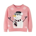 thumbnail image 2 of NAISIBABY Boys Girls Christmas Sweater, Long Sleeve Snowman Pattern Crew Neck Basic Casual Sweater Pink 4-5T, 2 of 7