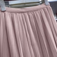 thumbnail image 4 of Women's High Waisted Midi Pleated Skirt Elastic Waist A-Line Flowy Mesh Tulle Skirt Elegant Lightweight Breathable Casual Daily Wear Office Work Party Swing Skirt, 4 of 4