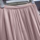 thumbnail image 4 of TaTaai Women Ribbed Mesh Pleated Skirt Ice Silk A-Line Flared Midi Skirt Ladies Spring Summer Daily Commute Office Wear Lightweight Breathable Non-See-Through Stylish Skirt Gift, 4 of 4