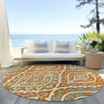 thumbnail image 6 of Addison Rugs Chantille Indoor/Outdoor Transitional Diamond Orange Washable Round Rug, 8' x 8', 6 of 6