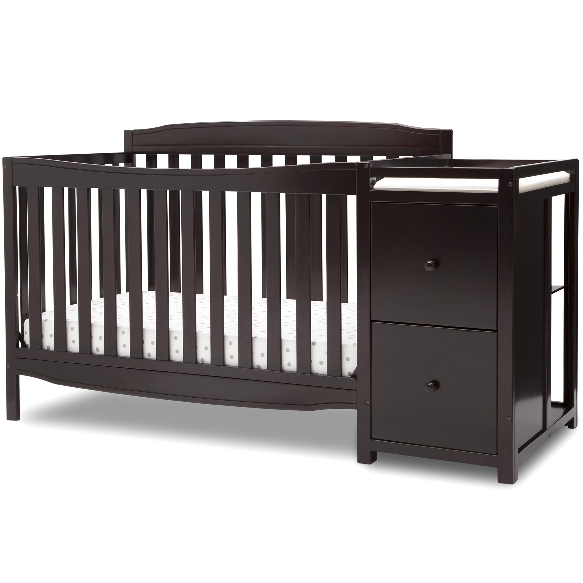 walmart white crib with changing table