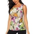thumbnail image 2 of Picia Butterflies2 Pattern Women's Workout Tank Top,Breathable Activewear,Slim Fit Athletic Top,Versatile Workout Moisture-wicking top-Small, 2 of 9