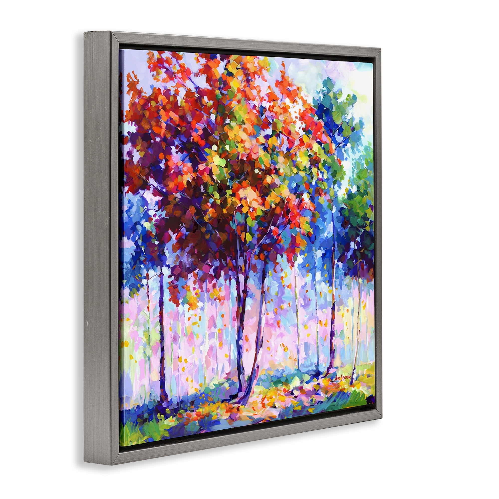 Stupell Industries Shades Of Solitude Landscape & Nature Painting Gray Floater Framed Canvas Art Print Wall Art, 18 x 18
