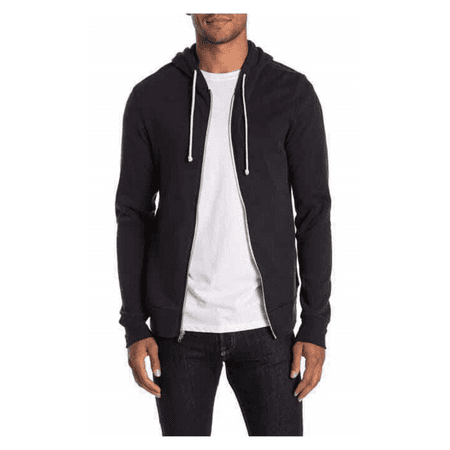 Alternative Eco Fleece Zip Front Hoodie,Black,Sz S