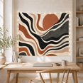 thumbnail image 5 of Sunlike Shapes Among Flowing Earth Tone Bands, Nostalgic Mid-Century Modern for Art Lovers, Earth Tone Wall Art, Housewarming Gift, Tapestry Wall Hanging for Studio and Den, 5 of 6