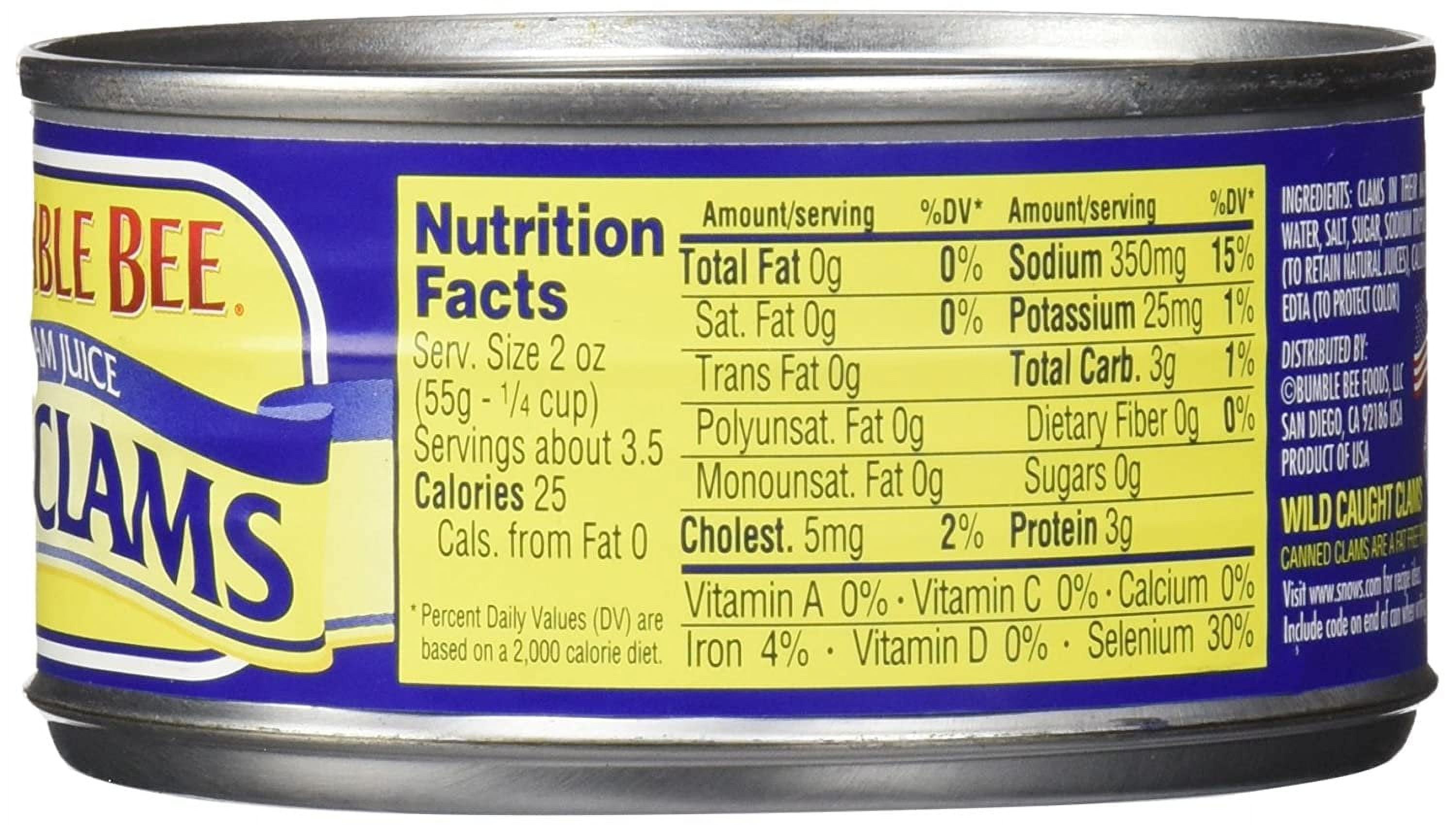 Snow's Chopped Wild Caught Clams 6 - 6.5 oz Cans