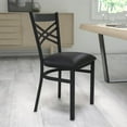 thumbnail image 2 of Flash Furniture 2 Pack HERCULES Series Black ''X'' Back Metal Restaurant Chair - Black Vinyl Seat, 2 of 9
