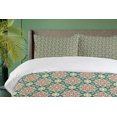 thumbnail image 4 of Ambesonne Eastern Duvet Cover Set, Mosaic Florets Chevron, 2-Calking, Forest Green Pale Pink, 4 of 7