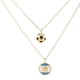 thumbnail image 1 of Cyra | Collar Doble para Mujer con Dije de Bandera de Argentina y balón Fabricado en Chapa de Oro y esmaltado, Color Dorado, 1 of 4