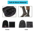 thumbnail image 6 of Winter Beanies Gloves Scarf Sock Sets for Men Fleece Lined Skull Cap Neck Warmer Touch Screen Gloves and Thicken Socks Set, Navy, 6 of 7