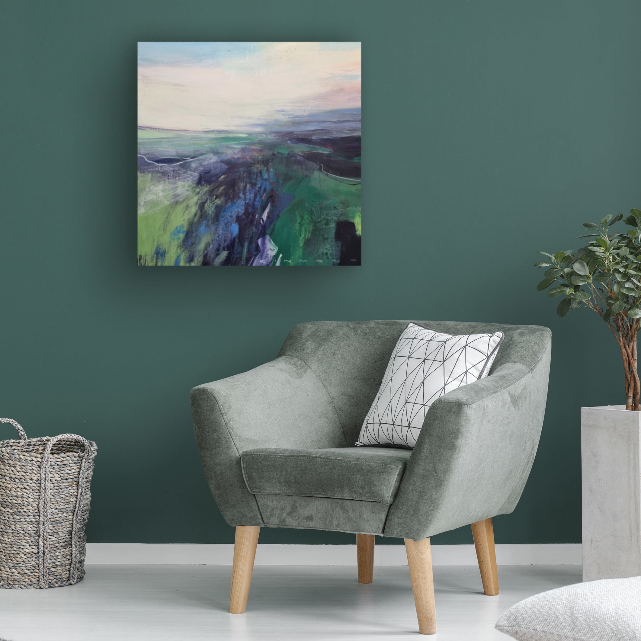 Canvas Wall Art - Andrew Kinmont 'Viridescent Valley 1' Wall Art for Living Room, Bedroom, or Office Décor by Trademark Fine Art - 18 x 18 Inches