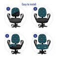 thumbnail image 4 of Ethnic Office Chair Slipcover, Tribal Inspired Direction Pointers and Rhombus Like Motifs Ethnic Feels, Protective Stretch Decorative Fabric Cover, Standard Size, Dark Teal and Almond, by Ambesonne, 4 of 5