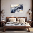thumbnail image 2 of ZHONGYUTONG Gray Blue Abstract Canvas Wall Art Navy Blue Gold Picture Modern Artwork Painting for Living Room Home Decor Framed (24.00" x 36.00"), 2 of 5