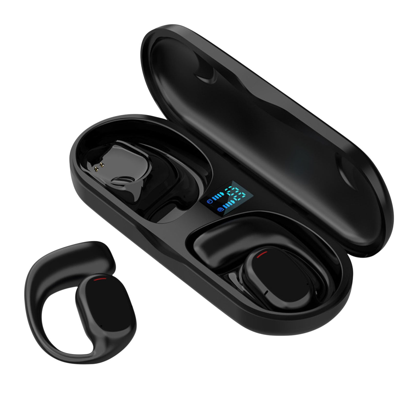 WSBDENLK Hi-Fi Tws-Headphones Not In-Ear Js270 with Ear Hooks for Training Sport Digital Display Wireless Earphones Bluetooth 5.3 Inaudible Wireless Earbuds with Mic