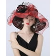 thumbnail image 2 of Women Organza Fascinator Hat Floral Tea Party Wedding Hat, 2 of 5