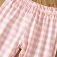 thumbnail image 5 of Mercatoo Toddler Girls Sleeveless Stripe Sling Tops + Plaid Printed Bell Bottoms Outfits Baby Girls Summer Beach Casual Set, 5 of 7