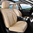 thumbnail image 3 of Coverado Beige Front Car Seat Covers, Designer Premium Leather Automotive Seat Protectors, Airbag Compatible Auto Interior Accessories Universal Fit for Most Cars SUV Pick-up Trucks, 3 of 10
