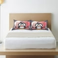 thumbnail image 6 of GZHJMY Valentine's Day Silk Pillowcase for Hair and Skin 1PCS,Cute Penguins and Love Hear Satin Pillow Covers King Size 20×40In Home Decor, 6 of 7