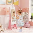 thumbnail image 4 of Costway Kids Jewelry Cabinet Standing Children Jewelry Organizer with Full-Length Mirror White, 4 of 9