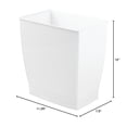 thumbnail image 4 of iDesign,Plastic Spa Rectangular Trash, Waste Basket Garbage Can for Bathroom, Bedroom, Home Office, Dorm, College, 2.5 Gallon, White, 4 of 4
