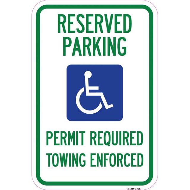SignMission A-1218-23057 Panneau en Aluminium 12 x 18 Po - Permis de Stationnement Réservé Requis Remorquage Forcé avec Graphique