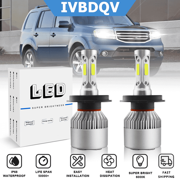 For Honda Pilot 2003-2005 H4/9003 LED Headlight High/Low Beam Super Bright White Bulb Replacement Kit 2Pcs