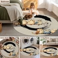 thumbnail image 5 of Round Rugs 4Ft, Japanese Style Round Area Rug Washable Indoor Throw Carpet, Grey Farmhouse Owl Birds Branches Soft Non Slip Circle Rug for Kitchen Nursery Room Home Decor Aesthetic, 5 of 8