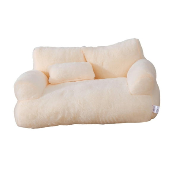 Sofá para gatos, sofá para mascotas, caseta con base antideslizante, cama cómoda para perros pequeños Beige