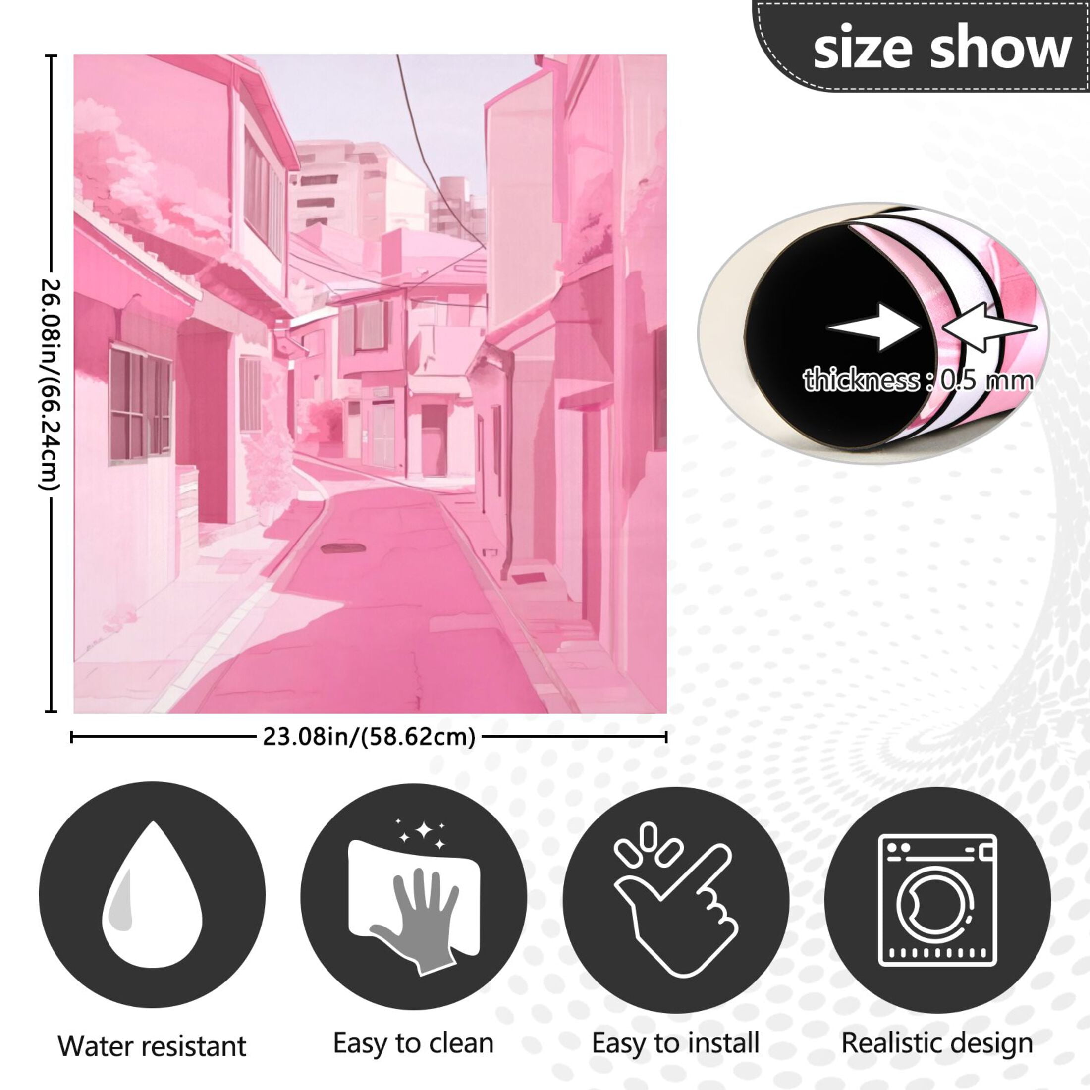 Dishwasher Magnetic Sticker 23x26 Inch Refrigerator Magnetic Sticker Washing Machine Magnetic Sticker Kitchen Panel Magnetic Sticker Home Decor Pink Cartoon House