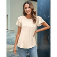 thumbnail image 6 of Women Dressy Casual Tops Business Work Blouses Summer Shirts Short Sleeve Crew Neck Outfits 2025 XL, 6 of 7
