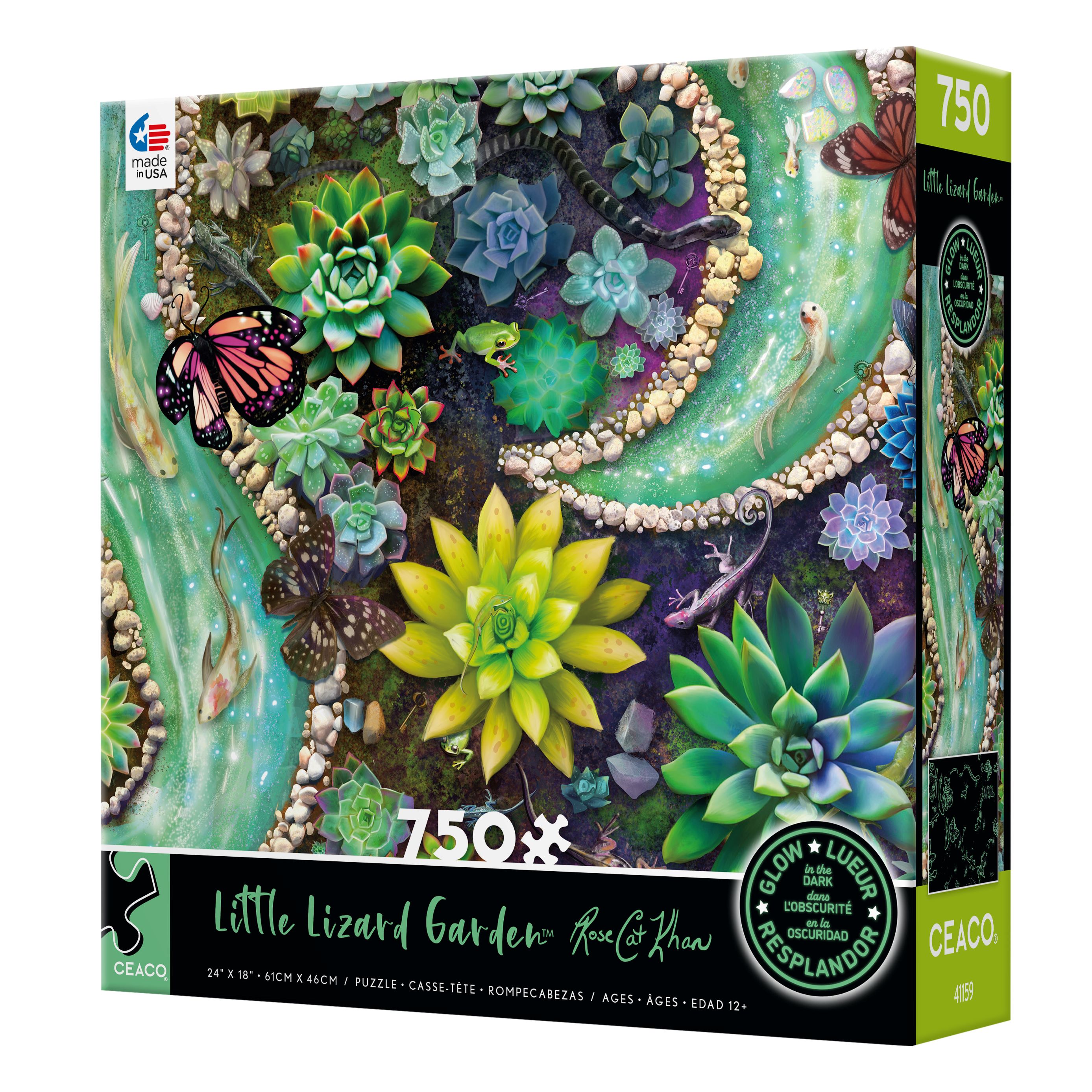 Ceaco Little Lizard Garden Glow 750 Piece Interlocking