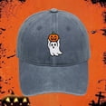 thumbnail image 2 of QASIEATN Baseball Caps for Women Halloween Baseball Cap Distressed Dad Hat with Owl and Pumpkin Embroidery Adjustable Unisex Adult Fall Fashion Accessories, 2 of 3