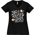 thumbnail image 3 of Inktastic Jesus is the Reason for the Season Christmas Bells and Stars Women's Plus Size V-Neck T-Shirt, 3 of 5
