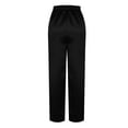 thumbnail image 6 of Lmnyox Women's Satin Pants Solid Loose Elastic Waist Wide Leg Silk Pajama Trousers with Pocket Casual Sleepwear, 6 of 9