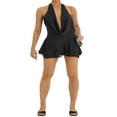 thumbnail image 2 of FOCUSNORM Women Off Shoulder Wrap Chest Bodycon Dress Hollow-Out Strapless Cocktail Dress Party Club Backless Mini Dress, 2 of 5