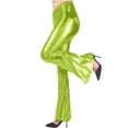 thumbnail image 6 of STETMN Women's Shiny Leggings Metallic Sparkly Pants Trendy Solid Stretch Clubwear Tights, 6 of 7