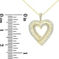 thumbnail image 5 of 14K Yellow Gold Plated .925 Sterling Silver 1 3/8 Cttw Baguette Diamond Composite Heart 18" Inch Pendant (I-J Color, I1-I2 Clarity), 5 of 7