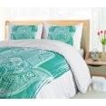 thumbnail image 5 of Ambesonne Hamsa Duvet Cover Set, Grungy Floral Ethnic Motif, 2-Calking, Turquoise and White, 5 of 6