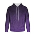 thumbnail image 4 of SwiftWear Trendy Printed Hoodies for Men Casual Hooded Sweatshirts Loose Fit Pullover Long Sleeve Tops Sweatshirt, Purple M, 4 of 6