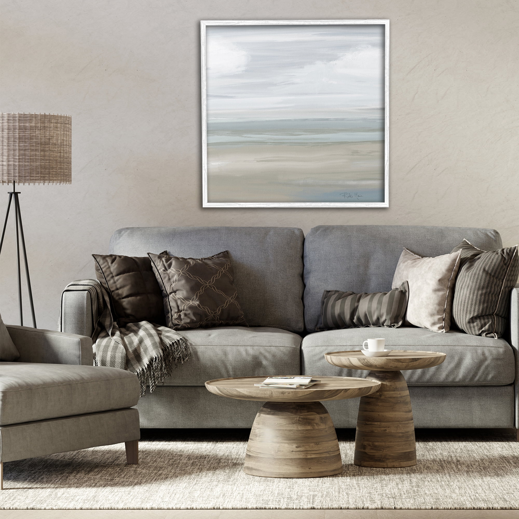 Stupell Industries Another Day Peaceful Landscape White Framed Giclee Art, design by Robin Maria
