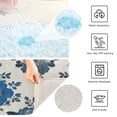 thumbnail image 4 of U-Shaped Toilet Mat Plush Bathroom Rug Mat Non Slip Bathroom Mats Elegant Blue Flowers Pattern, 4 of 5