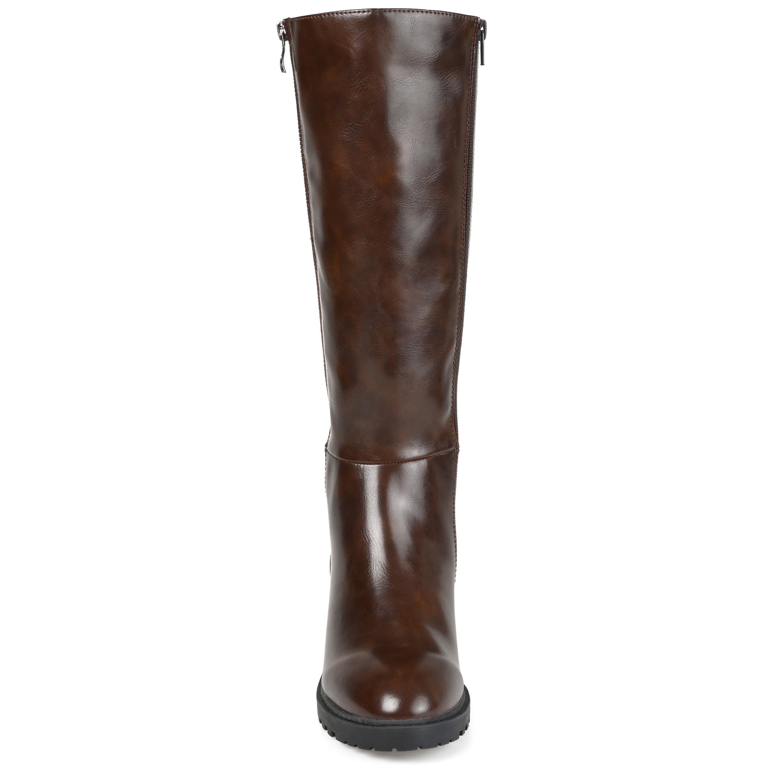 Journee Womens Morgaan Wide Calf Stacked Heel Knee High Boots